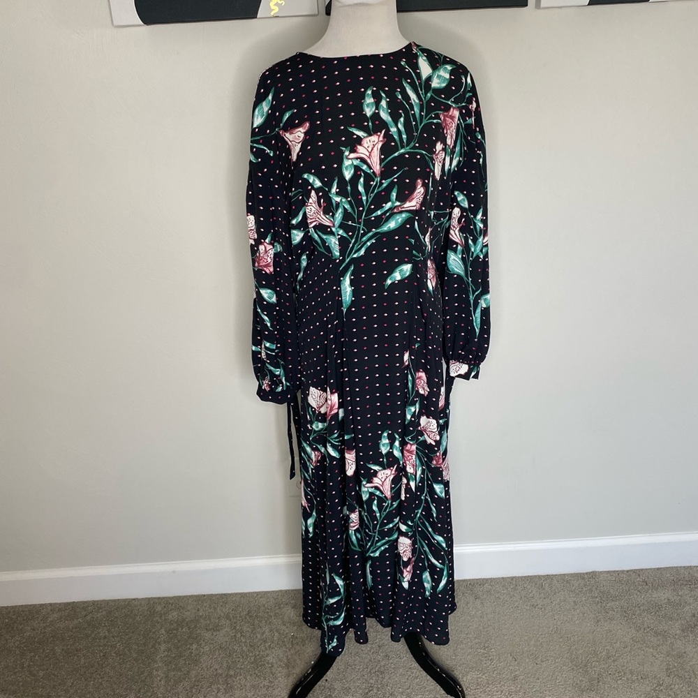 H&M floral geometric printed dress Size 12